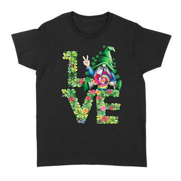 Funny LOVE Gnomes Irish Shamrock St Patrick's Day Gifts T-Shirt - Standard Women's T-shirt