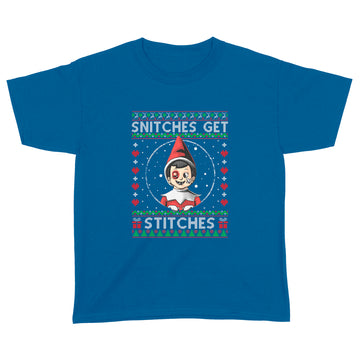 Snitches Get Stitches Christmas Pjs Kids Adults Ugly Shirt