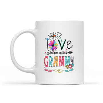 I Love Being Called Grammy Daisy Flower Mug Funny Mother's Day Gifts - White Mug