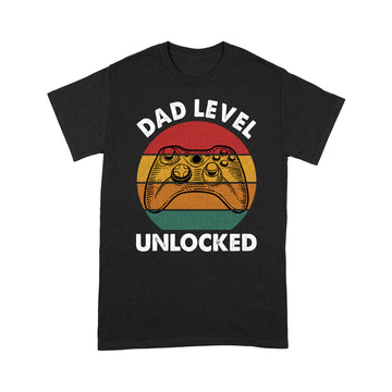 Pregnancy Announcement Dad Level Unlocked New Daddy Father Shirt - Standard T-Shirt