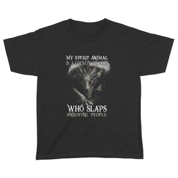 My Spirit Animal Is A Grumpy Dragon Who Slaps Annoying People Graphic Tees Shirt - Standard Youth T-shirt