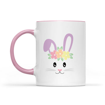 Cute Easter Bunny Face Pastel Mug For Girls - Accent Mug