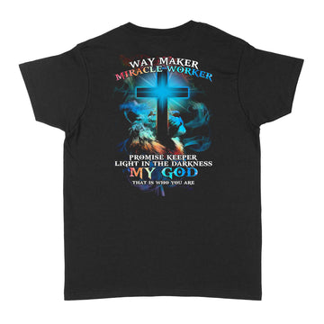 Lion Cross Light Colorful Way Maker Miracle Worker Promise Keeper Light In The Darkness My God Shirt - Standard Women's T-shirt