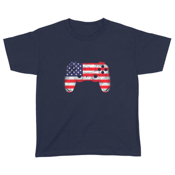 4th Of July T Shirt Video Game Gamer Kids Boys Men USA Shirt - Standard Youth T-shirt