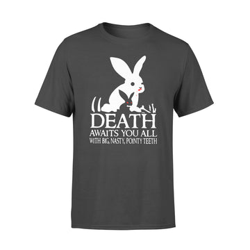 Rabbits death awaits you all with big nasty pointy teeth shirt - Premium T-shirt
