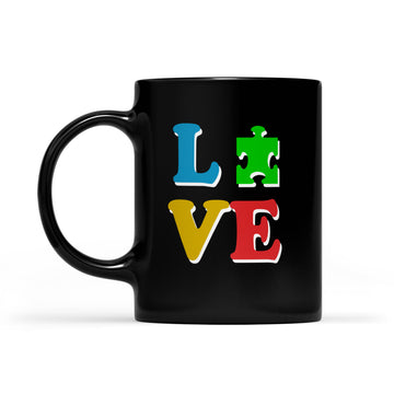 Love Autism Mug Autism Awareness Gifts Mug - Black Mug