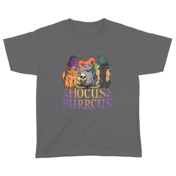 Hocus Purrcus Halloween Witch Cats Funny Parody Shirt - Standard Youth T-shirt