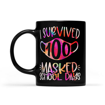 I survived 100 masked school days Gifts Mug - Black Mug