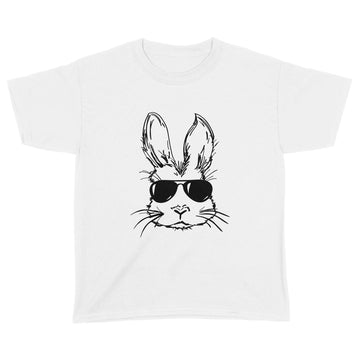 Bunny Face With Sunglasses For Boys Men Kids Easter Shirt