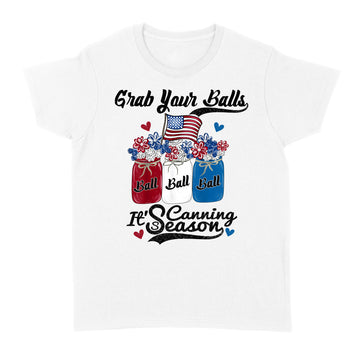 Canning 4th Of July Flag America T-Shirt Balls Flower Jar Shirt - Standard Women's T-shirt