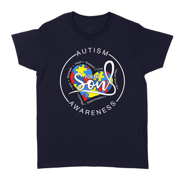 Autism Awareness Puzzle Piece For My Son Love Autistic Support Shirt - Standard Women's T-shirt