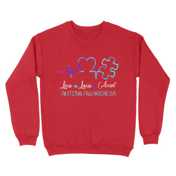 Live Love Accept Autism Awareness Shirt - Standard Crew Neck Sweatshirt