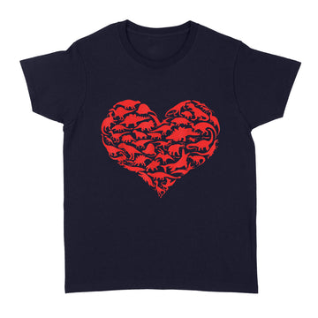 Boys Valentines Day Shirt - Dinosaur Heart Kids Dino Gift T-Shirt - Standard Women's T-shirt