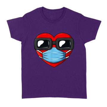 Heart In A Mask Funny Valentines Day Gift T-Shirt - Standard Women's T-shirt