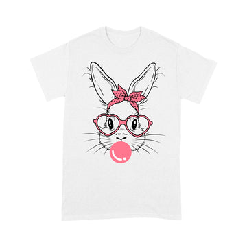 Bunny Face With Heart Glasses For Boys Men Kids Easter Day Shirt - Standard T-Shirt