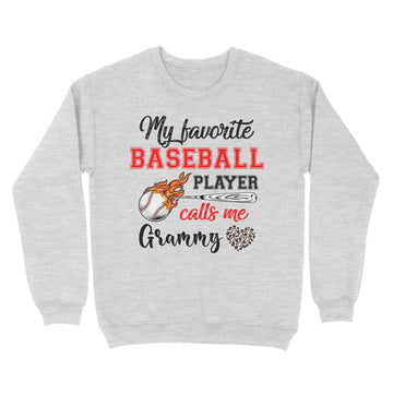 Baseball Grammy Shirt My Favorite Baseball Player Calls Me Grammy T-Shirt - Standard Crew Neck Sweatshirt