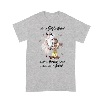 I Am A Simple Woman I Love Horse And Believe In Jesus Graphic Tee Shirt - Standard T-Shirt