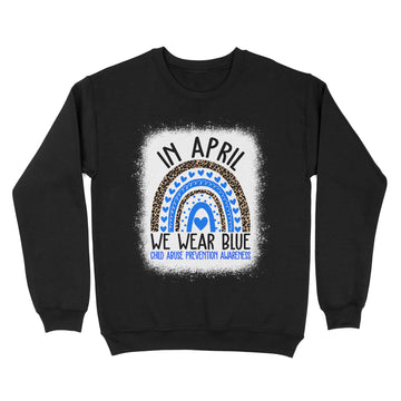 In April We Wear Blue Cool Child Abuse Prevention Awareness Shirt - Standard Crew Neck Sweatshirt