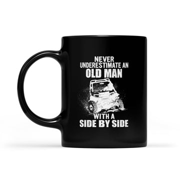 Jeep Never Underestimate An Old Man With A Side By Side Mug - Black Mug