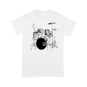 Drummer Vintage Drum Set Drumset Drummers Drumming Funny Shirt - Standard T-Shirt