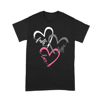 Faith Hope Love Hearts Funny Shirt  - Standard T-shirt