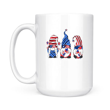 American Gnomes Sunglasses 4th Of July Mug Independence Day Gifts - White Mug