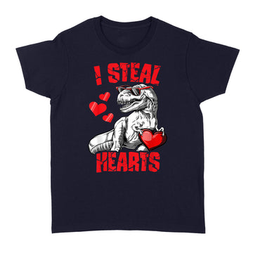 Boys Valentines Day Kids Dinosaur T rex Lover I Steal Hearts T-Shirt - Standard Women's T-shirt