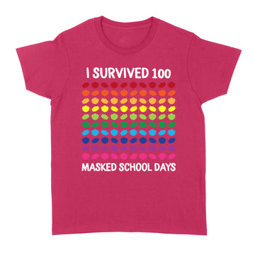 I Survived 100 Masked School Days 100th Day Of School Funny T-Shirt - Standard Women's T-shirt