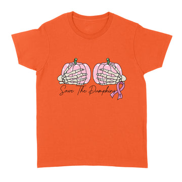 Save Your Pumpkins Breast Cancer Awareness Halloween Women T-Shirt