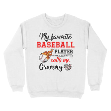 Baseball Grammy Shirt My Favorite Baseball Player Calls Me Grammy T-Shirt - Standard Crew Neck Sweatshirt