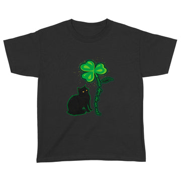 St Patricks Day Black Cat Shirt My Lucky Charm Women's Men Gifts Shirt - Standard Youth T-shirt