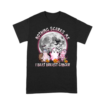 Nice Ghosts Nothing Scares Me I Beat Breast Cancer Halloween Funny Shirt - Standard T-Shirt