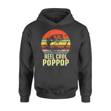 Vintage Reel Cool Pop-Pop Fishing Funny Grandpa PopPop Shirt - Standard Hoodie