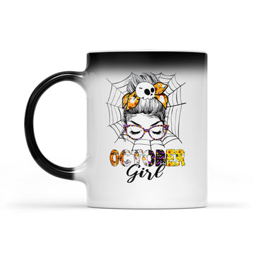 Funny October Girl Birthday Happy Halloween Mug - Color Changing Mug