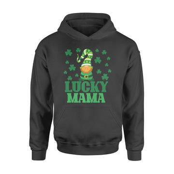 Lucky Mama Mother St Patrick's Day Clover Gnome Irish Gift Premium T-Shirt - Standard Hoodie