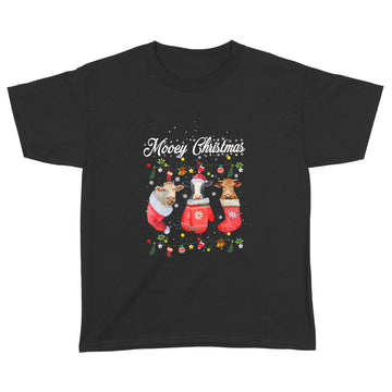 Mooey Christmas Fun Heifer Santa Xmas Light Cow Farmer Lover Shirt