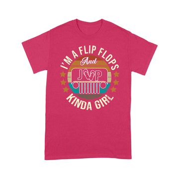 I'm A Flip Flops And Jeep Kinda Girl Vintage Graphic Tees Shirt - Standard T-shirt