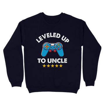 Leveled Up To Uncle 2023 Funny Soon To Be Uncle 2023 T-Shirt - Standard Crew Neck Sweatshirt