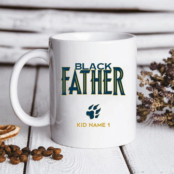 Black Father Personalized Mug Gift For Dad, Father's Day Gifts Coffee Mugs