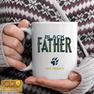 Black Father Personalized Mug Gift For Dad, Father's Day Gifts Coffee Mugs