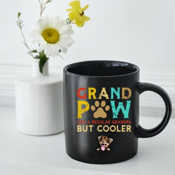 GrandPaw Like A Regular Grandpa But Cooler Dog Love Vintage Personalized Dog Mug Grand Paw Dog Coffee Mugs Gift For Dad