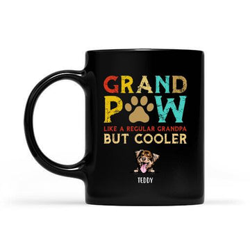 GrandPaw Like A Regular Grandpa But Cooler Dog Love Vintage Personalized Dog Mug Grand Paw Dog Coffee Mugs Gift For Dad