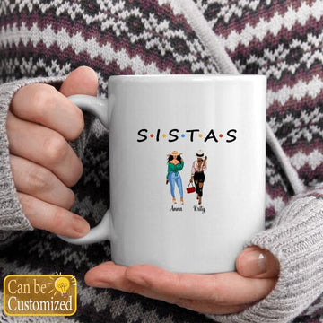 Sistas - Bestie Best Friends Personalized Mug Customized Coffee Mugs Gift - Up To 6 Women