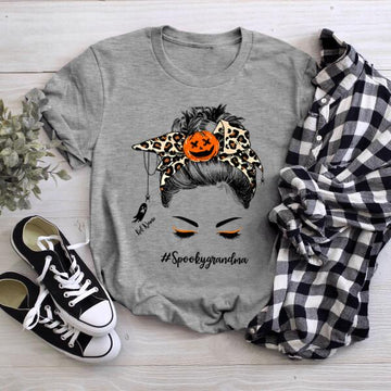 Personalized SpookyMama Beautiful Halloween With Grandkids T Shirt, Gift for Grandma