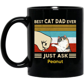 Best Cat Dad Fluffy Cat Personalized Mug