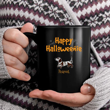 Personalized Dachshund Dog Mug, Custom Halloween Gift for Dog Lovers Mug