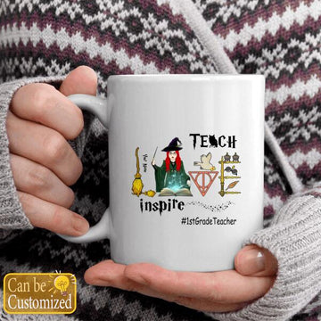 Teacher Custom Mug Teach Love Inspire Personalized Gift Mug