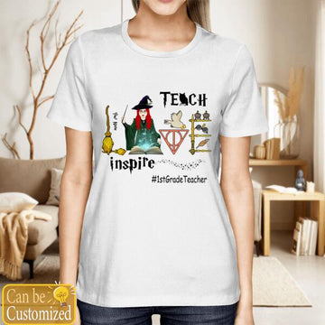Teacher Custom Shirt Teach Love Inspire Personalized Gift