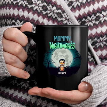 Personalized Mommy Of Nightmares Family Horror Character Mug, Custom Halloween Gift