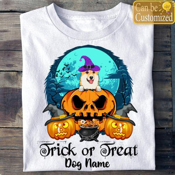 Custom Name Trick Or Treat Halloween Dog Personalized Funny Shirt